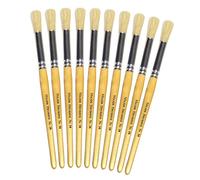 Major Brushes Hog Bristle Short Round Brushes Size 14 Pack of 10