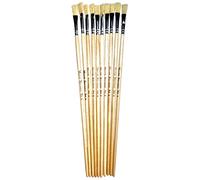 Major Brushes Hog Long Flat Brushes Size 6 - Set of 10