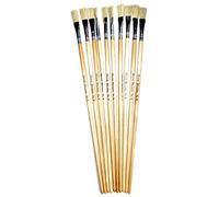 Major Brushes Hog Long Flat Brushes Size 8 - Set of 10