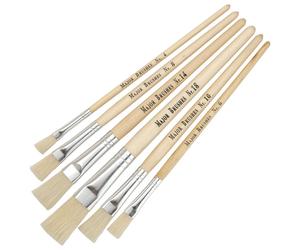 Major Brushes Hog Short Flat Assorted Pack 60 / 10 size 4, 6, 8, 1...