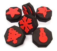 Major Brushes Large Double Sided Christmas Stamps Xmas Paint Ink - Pack of 6