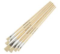 Major Brushes Hog Bristle Long Flat Brushes Pack of 6