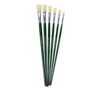 Major Brushes Long Handle Flat Tip Brushes - Set of 6
