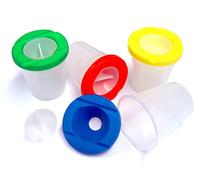 Major Brushes Non-Spill Paint Pots with 4 different coloured lids - 2 x Packs of 4