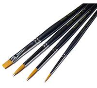 Major Brushes Orange Synthetic Sable FR Brushes Pack of 4