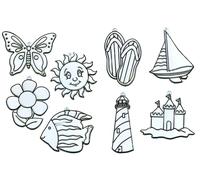 Major Brushes Plastic Window Decorations (Glass Painting) Set of 24