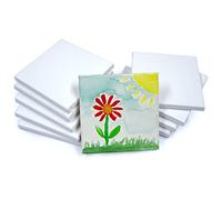 Major Brushes 1 x Primed & Stretched Painting Canvas 6" x 6" (15cm x 15cm) - Contains 1 Canvas