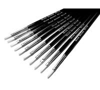 Major Brushes Sable Substitute Flat Brush 1/8" (3mm) - Set of 10