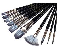 Major Brushes Silvertone Synthetic Brushes Pack of 10