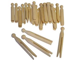 Major Brushes Traditional Wooden Dolly Pegs - Pack of 24