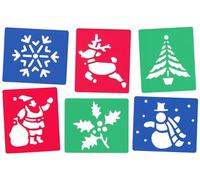 Major Brushes Washable Christmas Stencils - Pack of 6