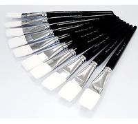 Major Brushes White Flat Synthetic Sable Brushes 1" (25mm) - Set of 10
