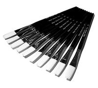 Major Brushes White Sable Substitute Flat Brushes 1/2" (13mm) - Set of 10