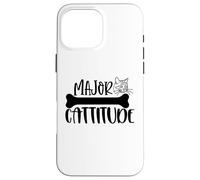 Major Cattitude Cat Bone Quote Graphic Humor Case for iPhone 16 Pro Max
