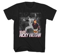 Major League Ricky Vaughn Baseball Men's T Shirt Sheen Wild Thing Pitcher Tee Black L