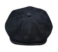 Major Men's 8 Panel Razor Baker Boy Hat Corduroy Blinders Newsboy Flat Caps - Black - S/M