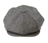 Major Men's 8 Panel Razor Baker Boy Hat Wool Tweed Shelby Newsboy Flat Cap Grey - Grey - L/XL