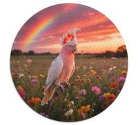 Major Mitchell's Cockatoo 1000 Piece Circular Puzzle Easy Yet Fun For Elderly Visual Attention Slow Paced Hobby Bird Retirement Gift Living Space Accent 1000pcs (67.5x67.5cm)