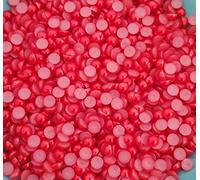 MajorCrafts 1000pcs 5mm Flat Back Resin Half Round Pearls Craft Embellishments (Red C23)