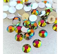 MajorCrafts 1000pcs 5mm ss20 Crystal AB Coated Flat Back Round 14 Facets Resin Rhinestones Embellishment Gems (Crystal Dark Red Siam AB06)