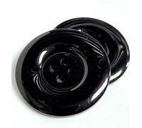 MajorCrafts 10pcs 38mm 4 Holes Large Round Resin Thick Edge Rimmed Sewing Buttons (Black)
