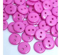 MajorCrafts® 120pcs 10mm Hot Pink 2 Holes Small Round Resin Sewing Buttons Needlework Arts and Crafts Embellishments B06