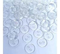 MajorCrafts® 120pcs 10mm Transparent Clear 2 Holes Small Round Resin Sewing Buttons Needlework Arts and Crafts Embellishments B28