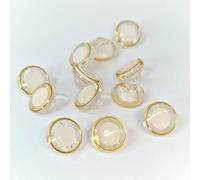 MajorCrafts® 12pcs 12.5mm Elegant 1-Hole Shank Acrylic Sewing Buttons (Cream Gold B02)