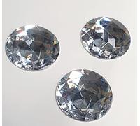 MajorCrafts® 12pcs 30mm Crystal Clear Star Facets Flat Back Large Round Acrylic Rhinestones Craft Gems A01