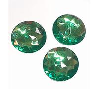 MajorCrafts® 12pcs 30mm Emerald Green Star Facets Flat Back Large Round Acrylic Rhinestones Craft Gems A09