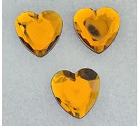 MajorCrafts 12pcs 30mm Flat Back Large Heart Acrylic Rhinestones Craft Gems (Topaz Brown)