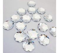 MajorCrafts® 16pcs 25mm Crystal Clear Star Facets Flat Back Large Round Acrylic Rhinestones Craft Gems A01