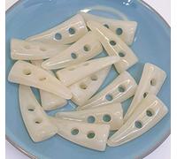 MajorCrafts® 16pcs 30mm Horn/Tooth Shaped 2 Holes Sew-on Toggle Acrylic Buttons Needlewor Embellishments (Cream Ivory)