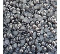 MajorCrafts 2000pcs 4mm Flat Back Half Round Resin Pearls Arts and Crafts Gems (Dark Grey C19)