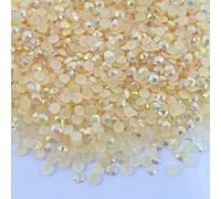 MajorCrafts 2000pcs 4mm ss16 Jelly AB Flat Back Round 14 Facets Resin Rhinestones Arts and Crafts Embellishment Gems (Champagne AB)