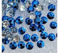 MajorCrafts 2000pcs 5mm ss20 Metallic Flat Back Round 14 Facets Resin Rhinestones Arts and Crafts Embellishment Gems (Sapphire Blue M05)