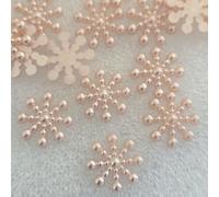 MajorCrafts® 200pcs 15mm Snowflake Flat Back Resin Pearls (Pink Champagne)