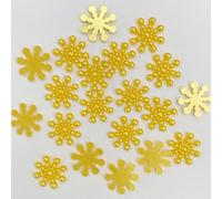 MajorCrafts® 200pcs 15mm Snowflake Flat Back Resin Pearls (Royal Yellow)