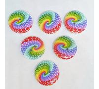 MajorCrafts® 24pcs 25mm Rainbow Swirl Pattern 2 Holes Round Wooden Large Sewing Buttons Needlework Embellishments
