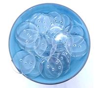 MajorCrafts 24pcs 25mm Transparent Clear 2 Holes Large Round Resin Sewing Buttons