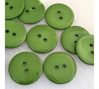 MajorCrafts 24pcs 30mm Bright Green 2 Holes Large Round Resin Sewing Buttons Needlework Craft Embellishments