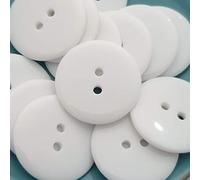 MajorCrafts 24pcs 30mm White 2 Holes Large Round Resin Sewing Buttons Needlework Craft Embellishments