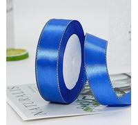MajorCrafts® 25mm 22metres Gold Edge Trim Satin Fabric Ribbon Roll Craft Embellishments (Royal Blue R40)