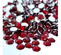 MajorCrafts 3000pcs 3mm ss12 Flat Back Round 14 Facets Resin Rhinestones Embellishment Gems (Dark Red Siam C06)