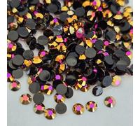 MajorCrafts 3000pcs 3mm ss12 Jelly AB Flat Back Round 14 Facets Resin Rhinestones Arts and Crafts Embellishment Gems (Rose Gold AB C71)