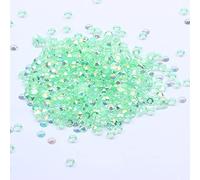 MajorCrafts 3000pcs 3mm ss12 Transparent AB Flat Back Round 14 Facets Resin Rhinestones Arts and Crafts Embellishment Gems (Clear Light Green AB T13)