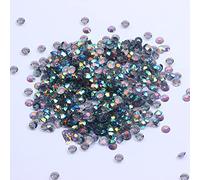 MajorCrafts 3000pcs 3mm ss12 Transparent AB Flat Back Round 14 Facets Resin Rhinestones Arts and Crafts Embellishment Gems (Clear Grey AB T17)