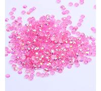 MajorCrafts 3000pcs 3mm ss12 Transparent AB Flat Back Round 14 Facets Resin Rhinestones Arts and Crafts Embellishment Gems (Clear Rose Pink AB T18)