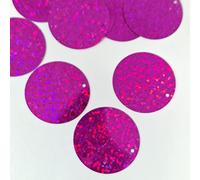 MajorCrafts 30mm 30g 130pcs Holographic Large Round PVC Sequins (Dark Pink)