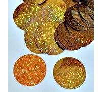 MajorCrafts 30mm 30g 130pcs Holographic Large Round PVC Sequins with 1x Hole (Brown)